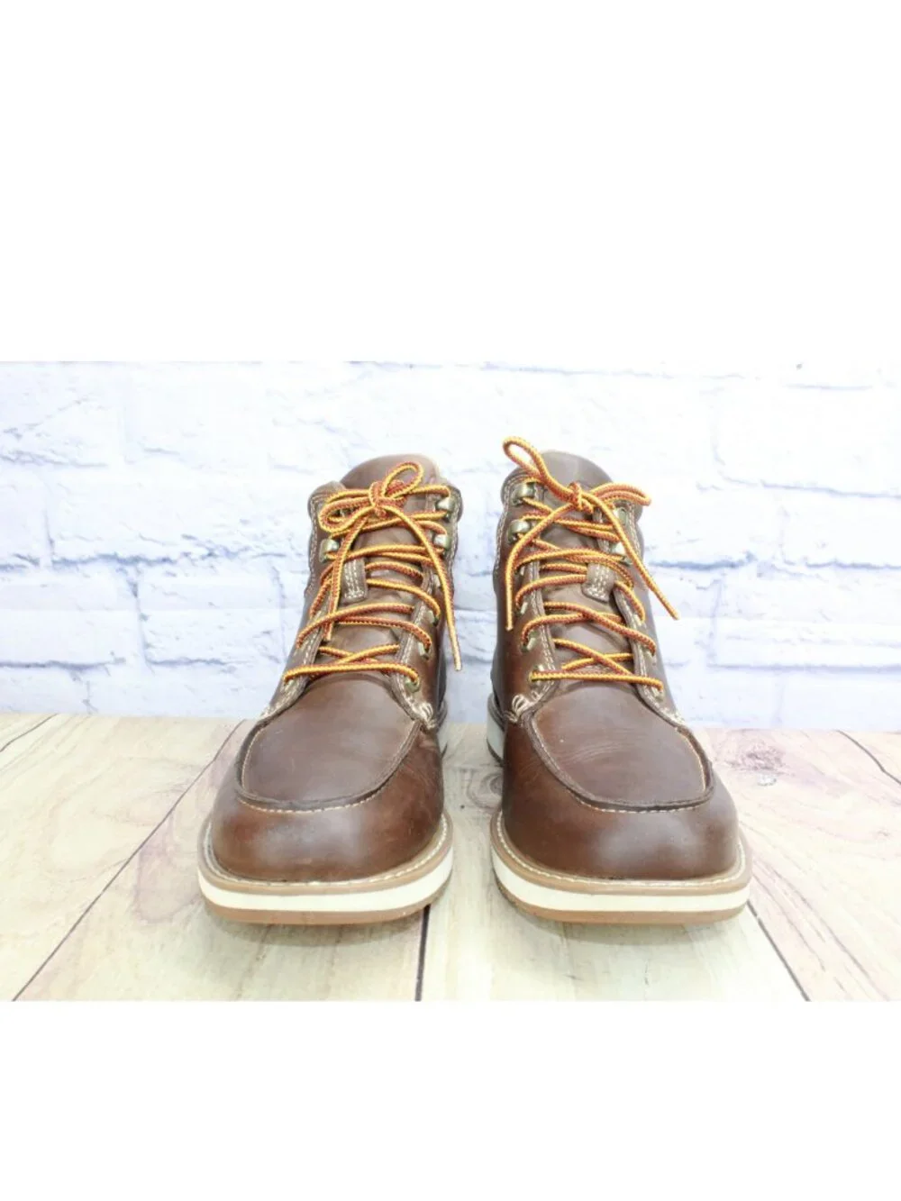 LL Bean Brown Leather Stonington Moc Toe Boots Women's 8 Men's 6.5